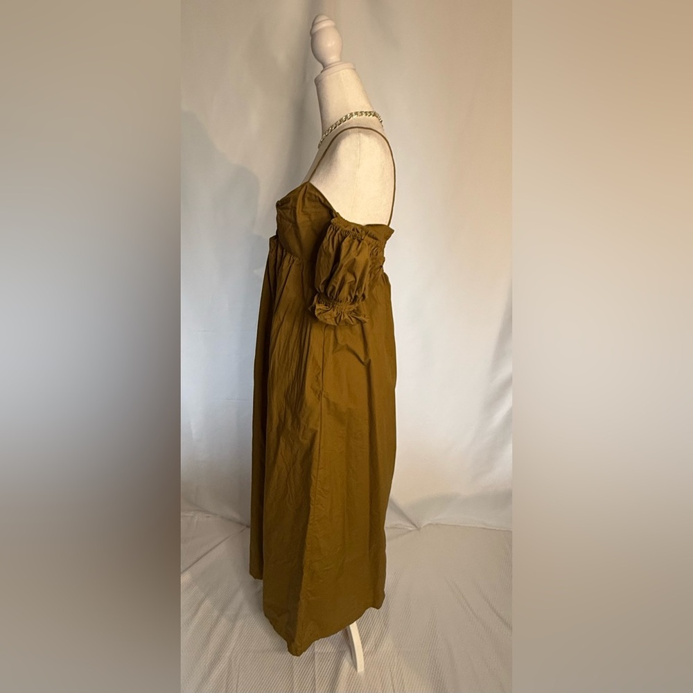 Chic Strapless Mustard Dress - Picture 2 of 4